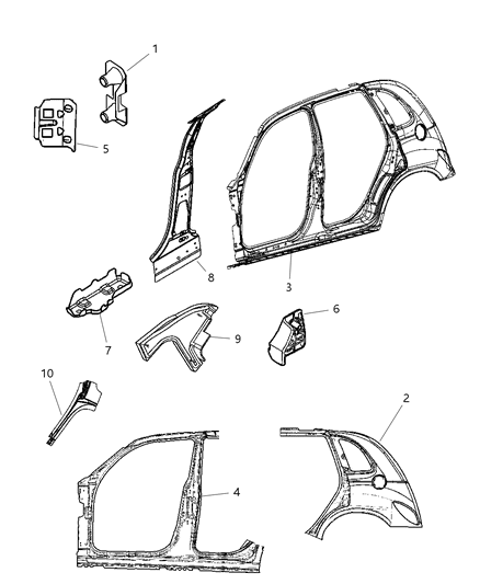 New 2001-2010 Fits Chrysler PT Cruiser Plate-Trough - Part # 5027098AC