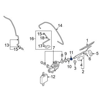 New Fits Kia, Rear Back Glass Wiper Motor Cover - Part # 987223