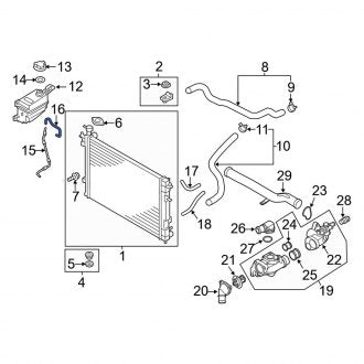 New Fits Kia, Engine Coolant Reservoir Hose - Part # 254512B100