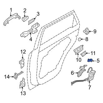 New Fits Kia, Rear Right Exterior Door Handle Base Bracket - Part # 834952P000