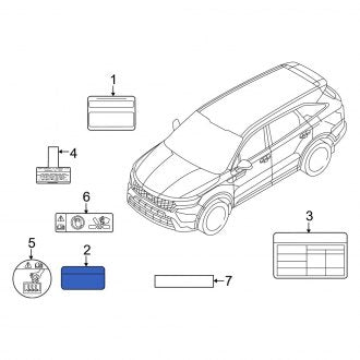 New Fits Kia, A/C System Information Label - Part # 97699J2550