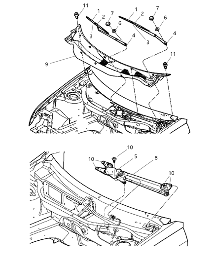 New 2005-2008 Fits Chrysler Pacifica Link W/S-Wiper - Part # 5102229AB