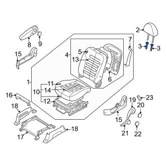 New Fits Kia, Front Left Headrest Guide - Part # 884813K000CS