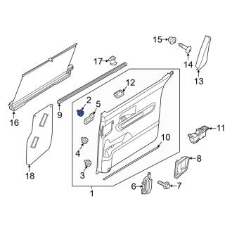 New Fits Kia, Sliding Door Trim Panel Clip - Part # 86590A9000