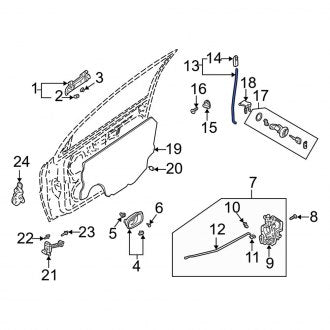 New Fits Kia, Front Right Door Lock Operating Rod - Part # 0K30A5839078