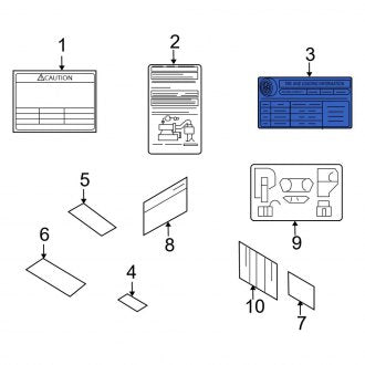 New Fits Kia, Tire Information Label - Part # 052031G520