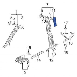 New Fits Kia, Right Seat Belt Height Adjuster Cover - Part # 858431G200RU