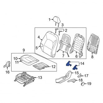 New Fits Kia, Front Right Seat Back Recliner Adjustment Mechanism Cover - Part # 880211WAB0HU