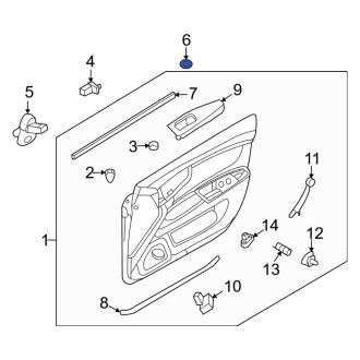 New Fits Kia, Rear Interior Door Pull Handle Cap - Part # 827343A000J7