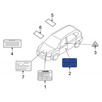 New Fits Kia, Tire Information Label - Part # 052031D590