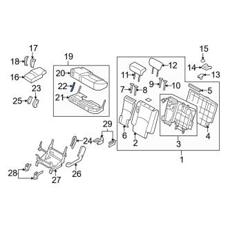 New Fits Kia, Center Left Seat Hinge Cover - Part # 890712J100H9