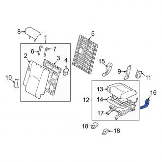 New Fits Kia, Rear Right Inner Seat Hinge Cover - Part # 890612J800J7