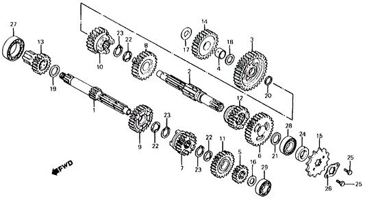 Gear, Mainshaft Fourth (25T)