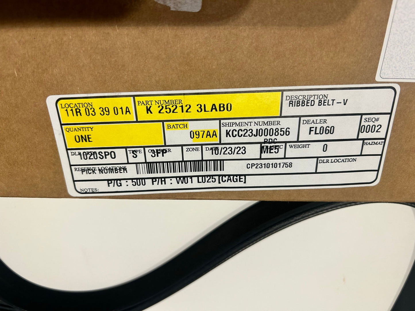 New 2019-2020 Fits KIA Sedona Cooling Belts Pulleys-Serpentine Belt 25212-3LAB0