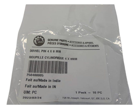 New OEM Genuine Bombardier Recreational Products, Dowel Pin 4 X 8 Mm - Part # 250400005