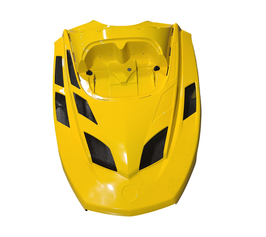 New OEM Genuine Ski-Doo Skandic SWT V800 Yeti II Bombardier Recreational Products, Hood (Yellow) - Part # 605154503