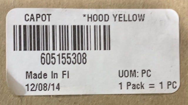 New OEM Genuine 2008-2010 Skandic Bombardier Recreational Products, Hood Pre Asm Yellow - Part # 605155308