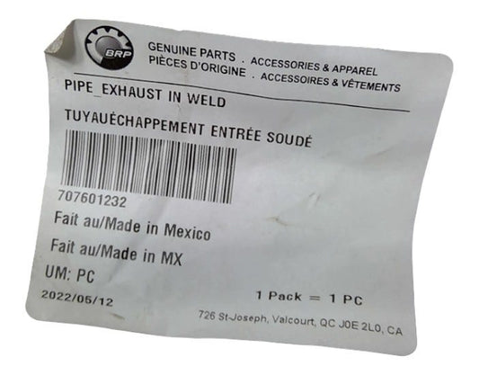 New OEM Genuine Bombardier Recreational Products, Exhaust Pipe In Weld - Part # 707601232