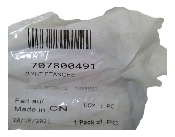 New OEM Genuine Bombardier Recreational Products, Gasket - Part # 707800491