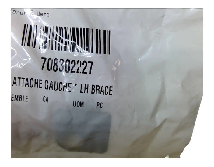 New OEM Genuine Bombardier Recreational Products, Lh Brace - Part # 708302227