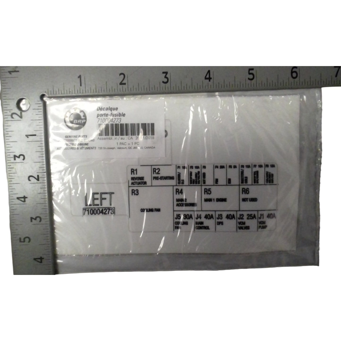 New OEM Genuine Bombardier Recreational Products, Fuseholder Decal - Part # 710004273