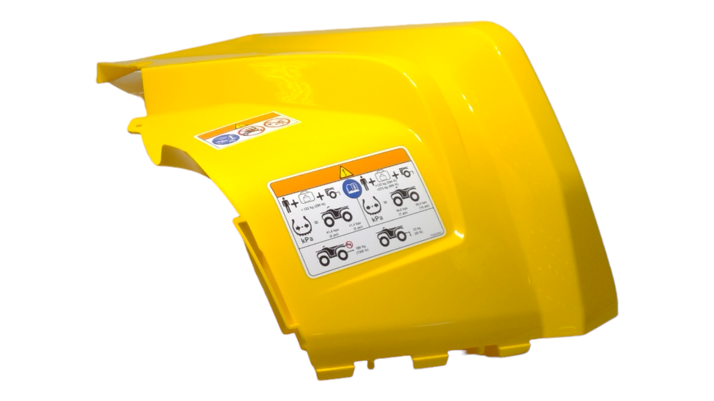 New OEM Genuine Bombardier Recreational Products, Yellow Lh Rear Fender - Part # 715002706