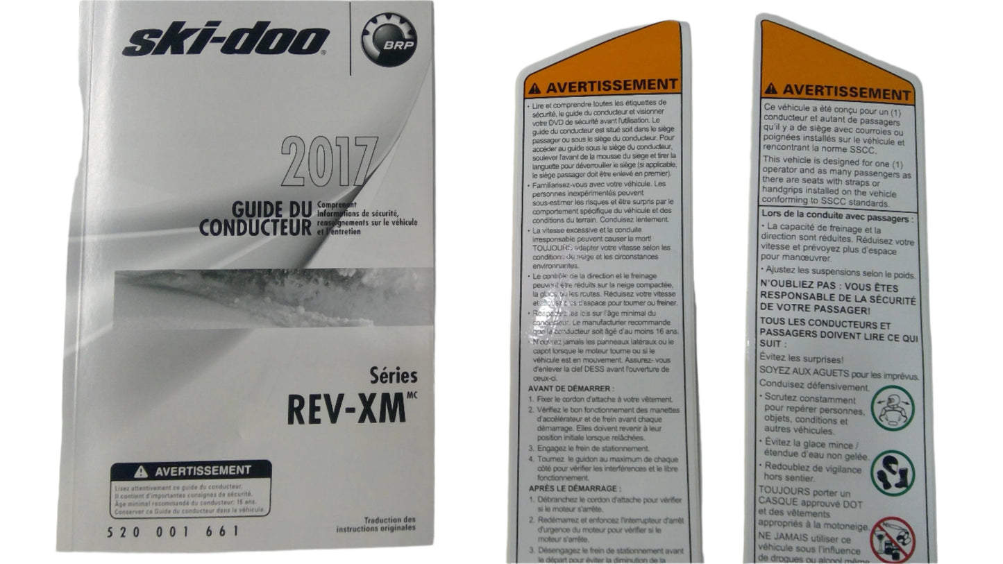 New OEM 2017 REV XM Decal Warning Labels Kit, Front - Part # 860201573