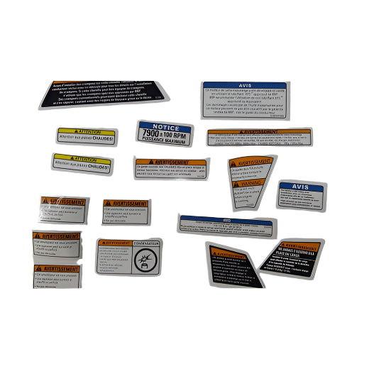 New OEM 2017 REV XM Decal Warning Labels Kit, Front - Part # 860201573