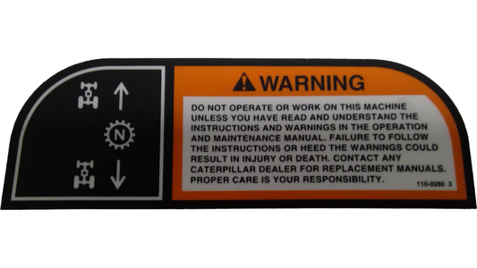 New OEM Genuine Caterpillar, Film Warn - Part # 1100280