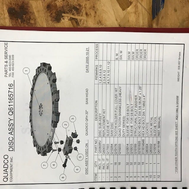 New OEM Genuine Caterpillar, Saw Gp Disc - Part # 2705070