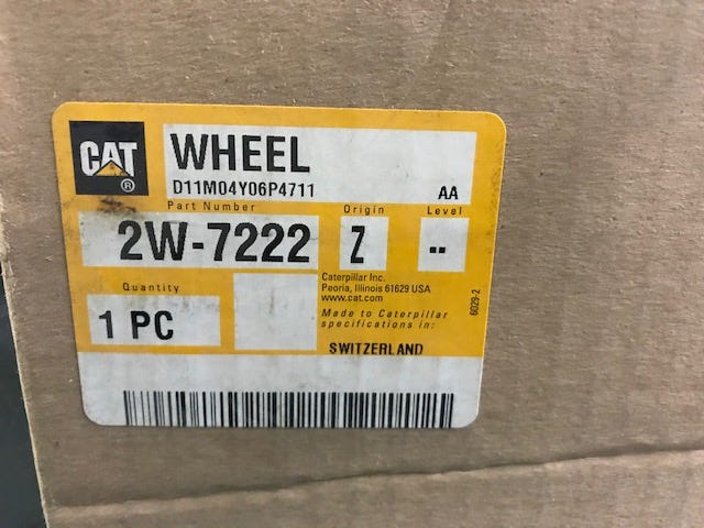 New OEM Genuine Caterpillar, Wheel - Part # 2W7222