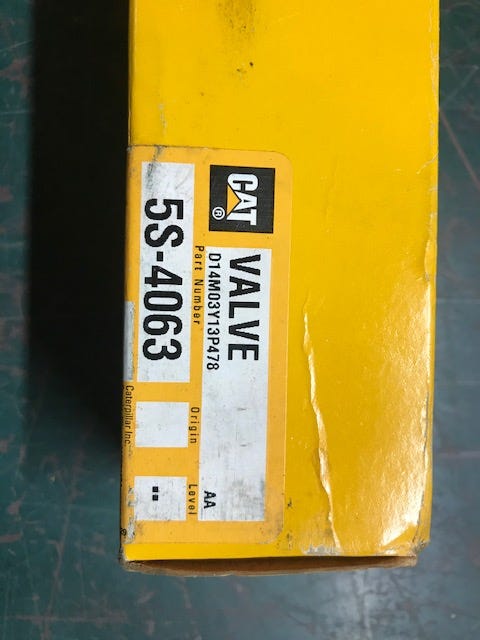 New OEM Genuine Caterpillar, Valve - Part # 5S4063