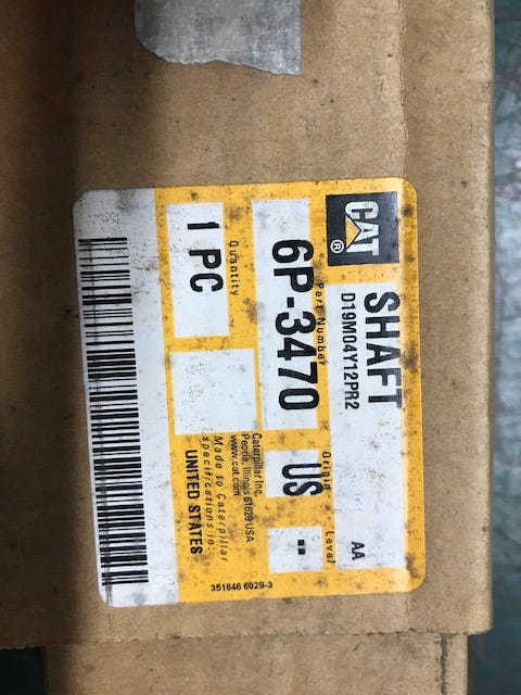New OEM Genuine Caterpillar, Shaft - Part # 6P3470
