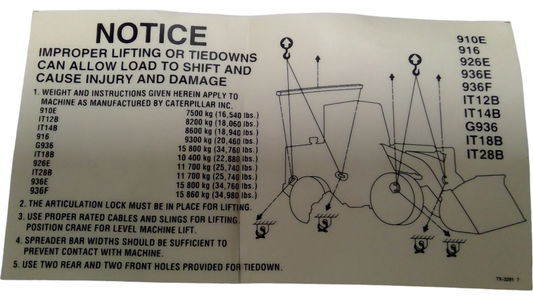 New OEM Genuine Caterpillar, Film Notice - Part # 7X3291