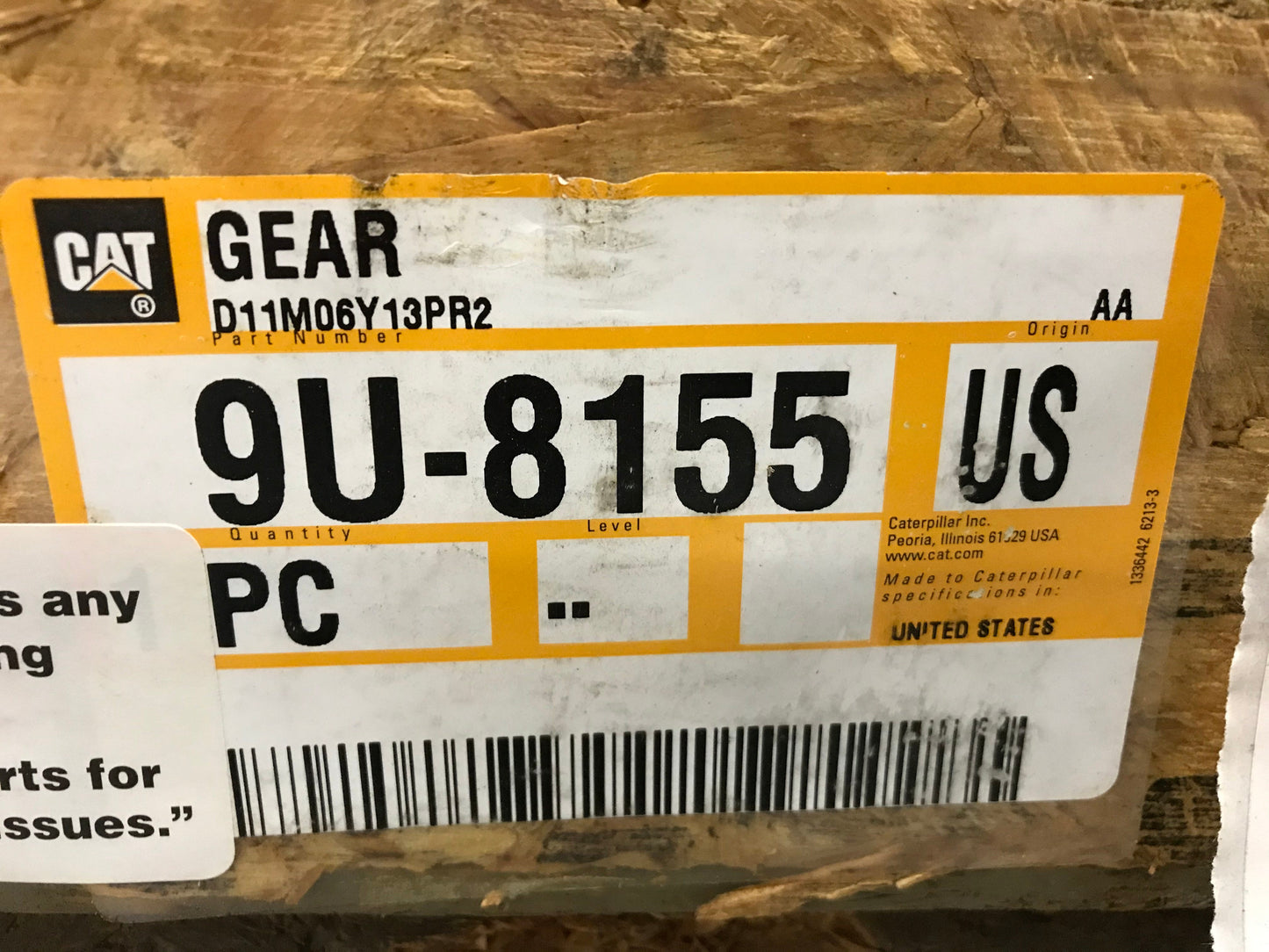 New OEM Genuine Caterpillar, Gear - Part # 9U8155
