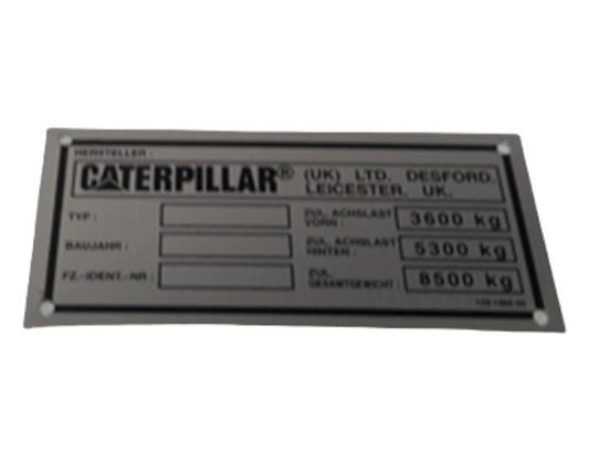 New OEM Genuine Caterpillar, Plate Tuv - Part # 1291866