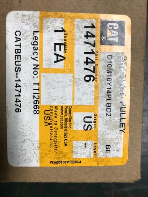 New OEM Genuine Caterpillar, Bracket Pulley - Part # 1471476