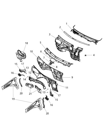 New Fits Chrysler Silencer-Dash Panel-Engine Compartme - Part # 68051461AF