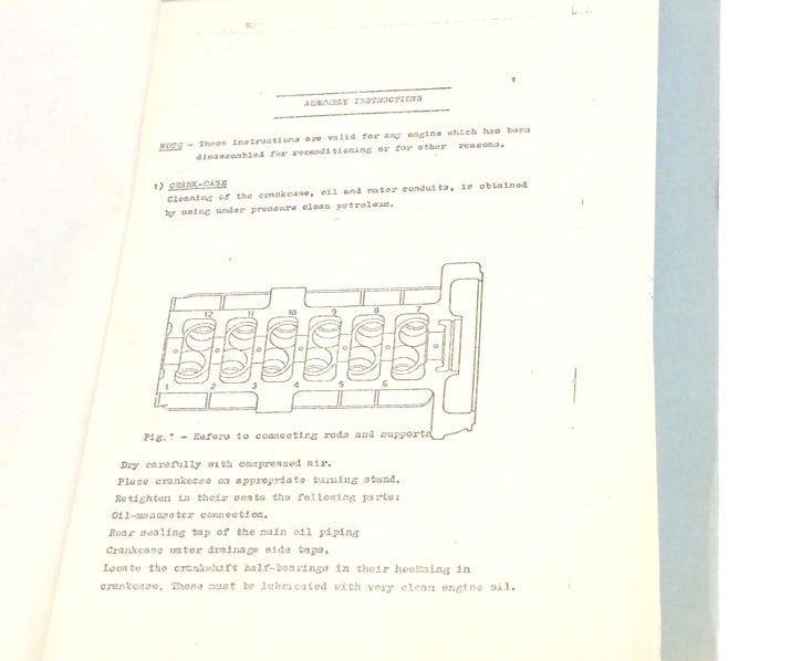 Ferrari 275 GTB4 Engine Assembly Instructions Manual