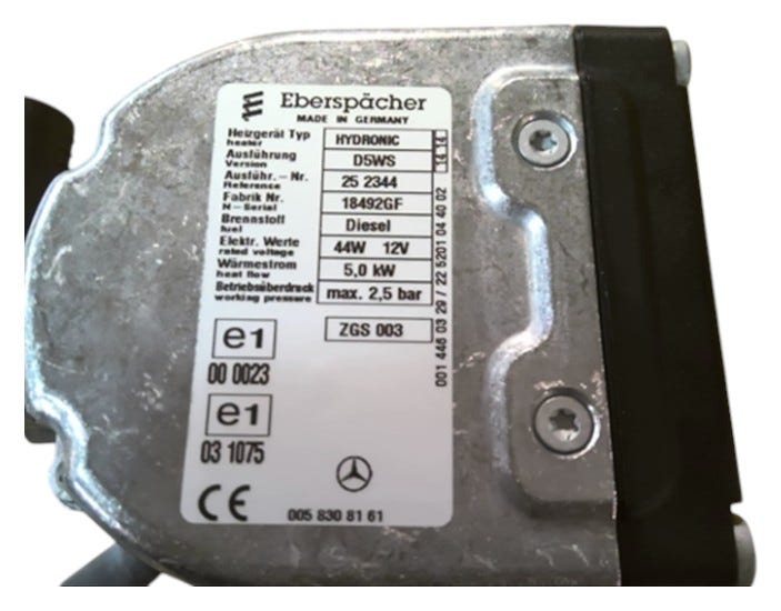 New 2006 Fits Chrysler Sprinter 2500 Heater-Supplemental Diesel Fuel - Part # 5135679AA