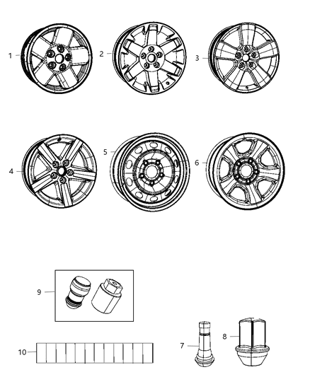 New 2009-2011 Fits Chrysler 1500 Aluminum Wheel - Part # 1DZ10CDMAC