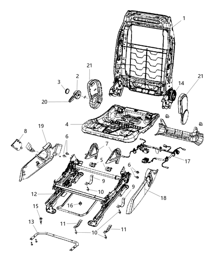 New 2007-2010 Fits Chrysler Caliber, Compass, Patriot Handle-Recliner - Part # 1DQ581KAAA