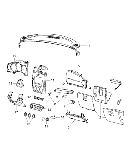 New 2006-2010 Fits Chrysler PT Cruiser Cover-Air Bag Module - Part # YW781S2AI