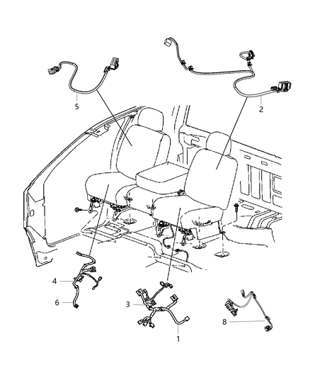 New 2011-2012 Fits Chrysler 1500 Wiring-Power Seat - Part # 68141041AA
