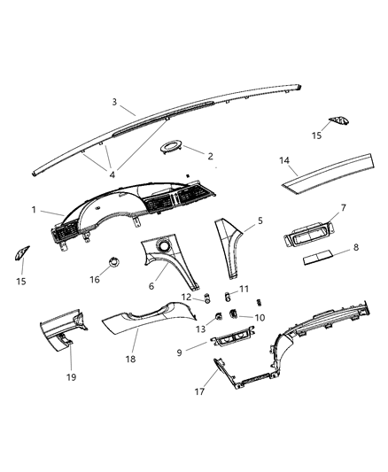 New 2004-2008 Fits Chrysler 300, Charger, Magnum Mat-Instrument Panel - Part # YM91XDVAA