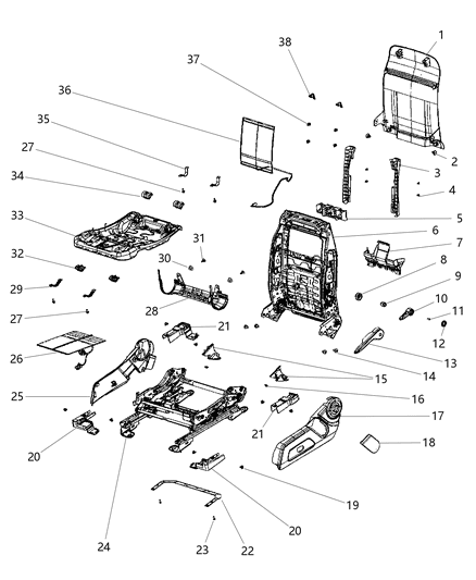New 2010-2014 Fits Chrysler Caliber, Compass, Patriot Adjuster-Power Seat - Part # 4610277AB