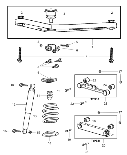New 2004-2007 Fits Chrysler Liberty Spring-Suspension - Part # 52128872AA