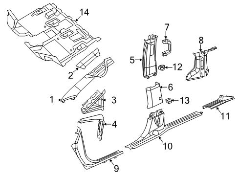 New 2017-2024 Fits Chrysler Pacifica, Voyager Molding-B Pillar Upper - Part # 6EK22PD2AJ