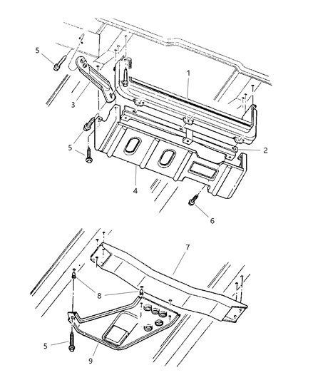 New 1994-1998 Fits Chrysler Grand Cherokee Crossmember-Radiator Supt Lower - Part # 52058196