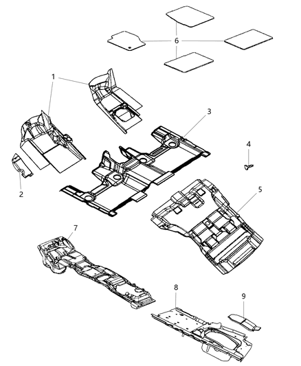 New 2014 Fits Chrysler Grand Cherokee Mat Kit-Floor - Part # 5LR852X9AA